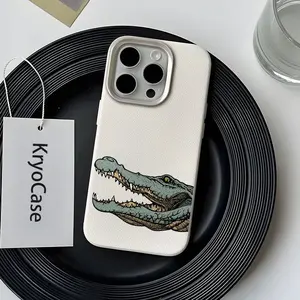 Creative Wildlife Crocodile Pattern Phone Case for iPhone 11 12 13 14 15 16 Pro Max Series, Soft Protective Case Gift