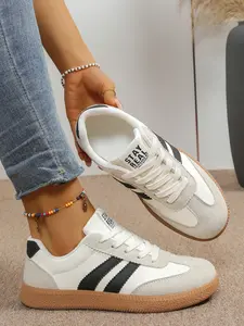 Spring German Athletic Training Shoes for Women, Soft Sole Anti-Slip Lightweight Sneakers, Casual Sports Leisure Shoes with Laces, Low Top Round Toe