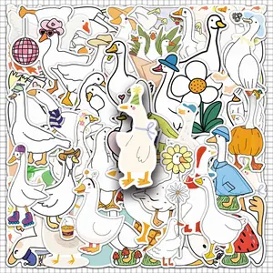 Cute Goose Pattern Sticker, 100pcs/set Waterproof Self Adhesive Decor Paper, Decor Sticker for Gift Greeting Card Water Bottle Laptop Phone Protector Cover, Ornaments