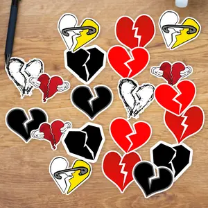 Stickers Pack 20 Pcs BROKEN Bottle HEART Bumper Luggage Laptop Car Vinyl Aesthetic Colorful Waterproof Water Bike Skateboard Guitar