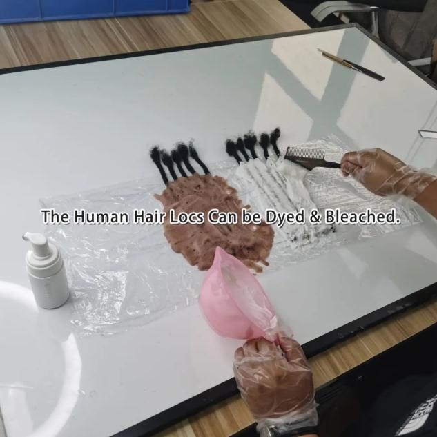 Colored Human Hair Dreadlock Extensions | 0.6cm Width Fully Handmade Locs for Men & Women | Can Be Dyed, Bleached & Curled | Perfect for Halloween, Christmas & Daily Looks