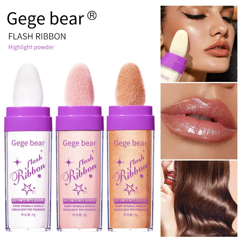 Fairy Glitter Highlighter Patting Powder - Long-Lasting Brightening Cosmetic, Glowing Makeup for Face, Eyeshadow Application, with Powder Spray Compatibility, Face & Body, Long-Lasting Glow, Enhances Contour, Oil-Absorbing, Harmless, Shimmer, Radiant, Mul