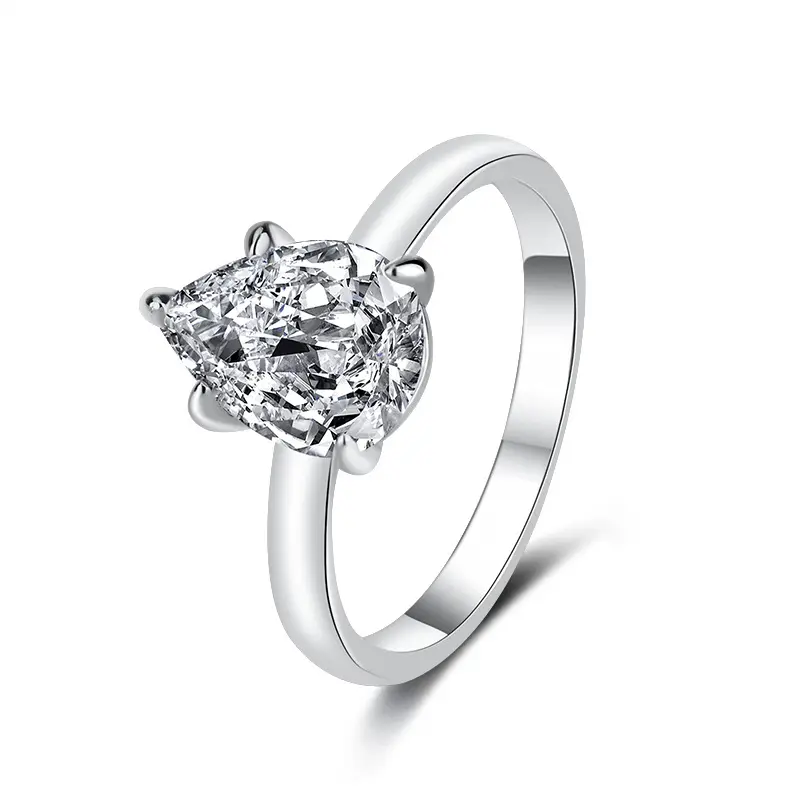 1 carat pear shaped moissanite (GAR cert