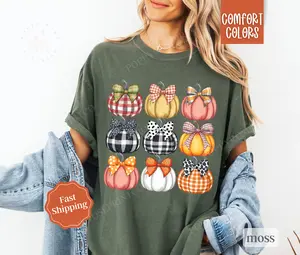Fall Pumpkin Shirt Comfort Colors, Womens Fall Pumpkin Shirt, Womenswear Oversized Crewneck