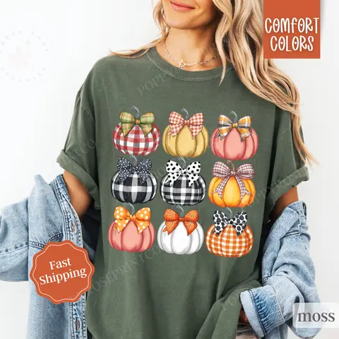 Fall Pumpkin Shirt Comfort Colors, Womens Fall Pumpkin Shirt, Womenswear Oversized Crewneck