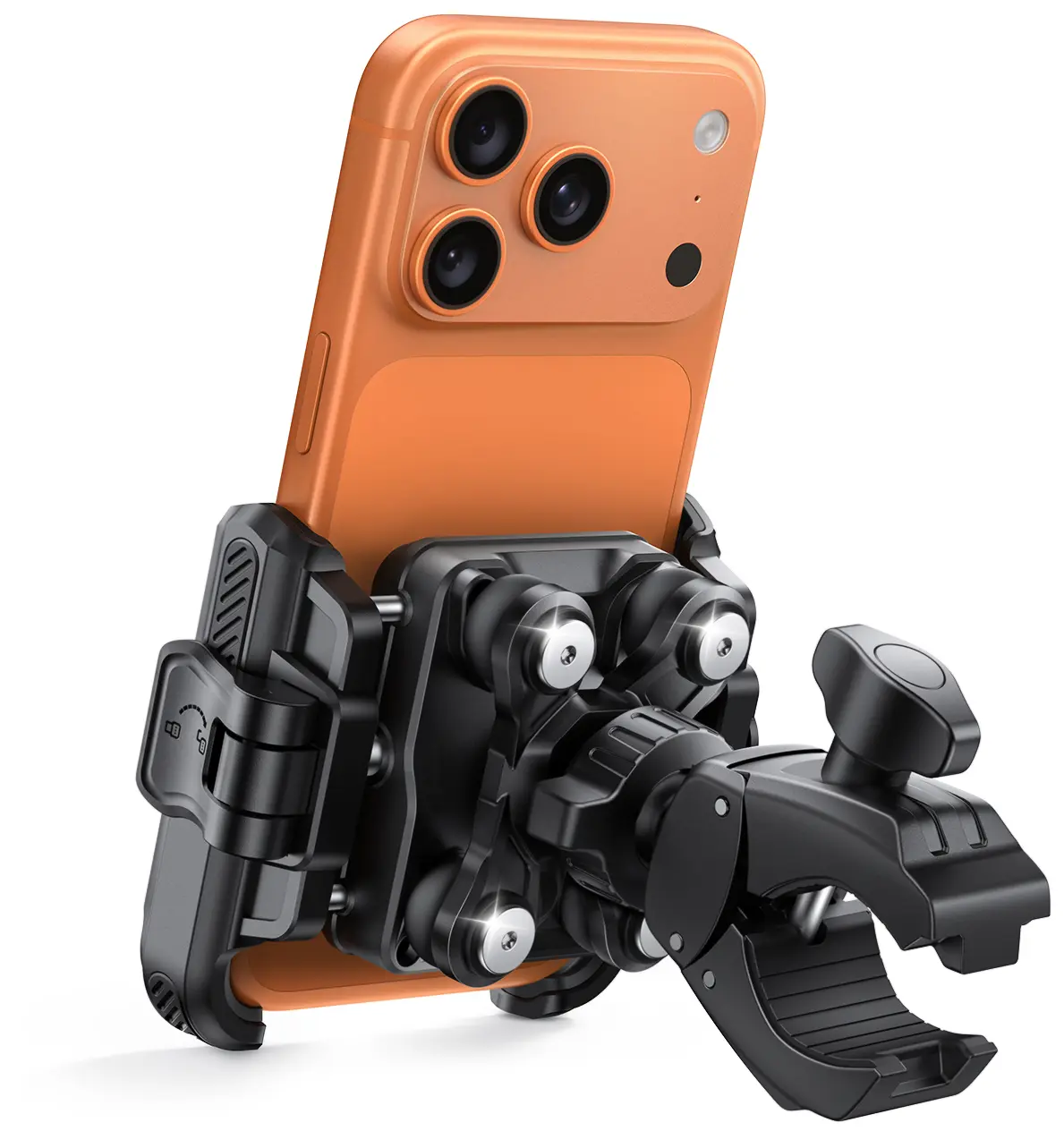 Lamicall Metal Smartphone Mount for Motorcycle & Bike - Upgrade Vibration Dampener, Camera-Friendly Handlebar Clamp, Rubber Protection, Mobile Installation Accessory for 6-7.2" Devices, iPhone 17/16 Pro Max, Galaxy S25 Ultra