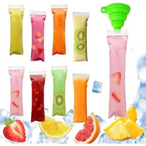200 packs of disposable ice pops molds with funnels, for making homemade yogurt, juice and smoothie popsiclesMNSF