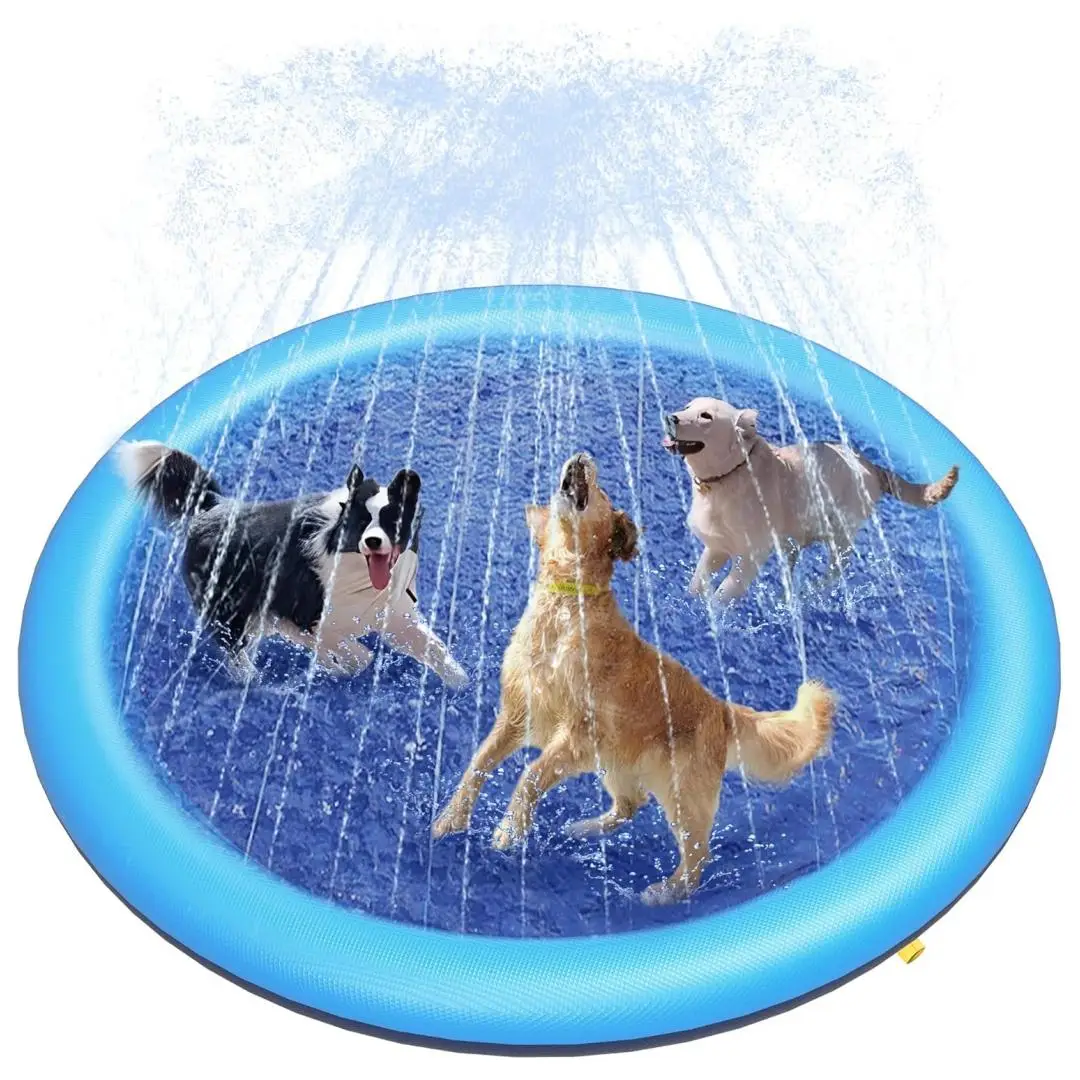 Inflatable Dog Splash Pad, 1 Box Thickened Durable Outdoor Water Play Mat, Summer Sprinkler Toy, Pet Supplies for Large Dogs