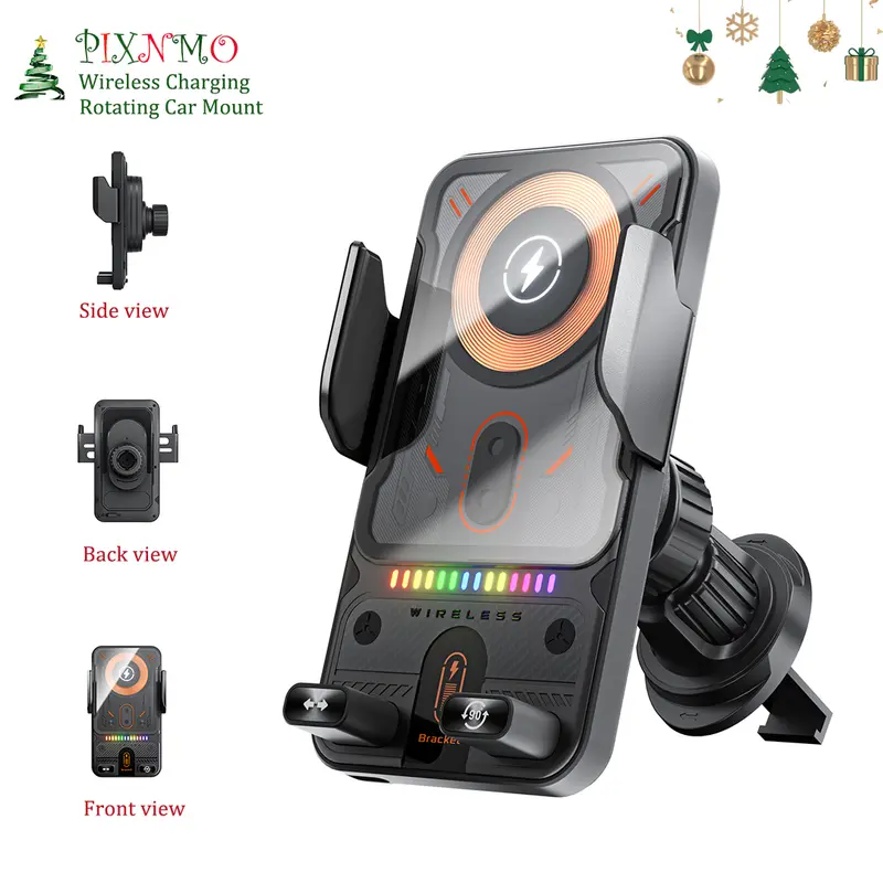 NewYear tiktok shop 15w Fast Wireless Car Charger  with Auto Clamping Phone Holder - Compatible,car accessories with iPhone 16/15/14/13/12/11 Pro Max, Samsung Galaxy S24/S23/S22/S21, and More - Efficient Smartphone Charging for my Car