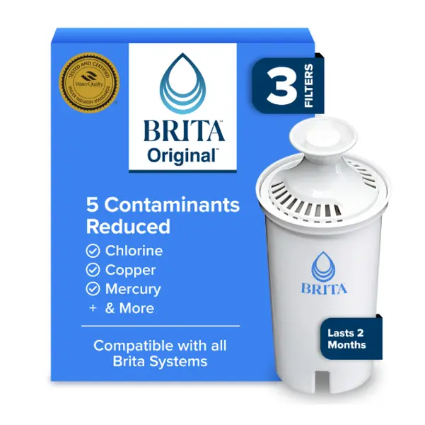 Standard Replacement Water Filter, Compatible with All Brita Pitchers & Dispensers (3 Pack)
