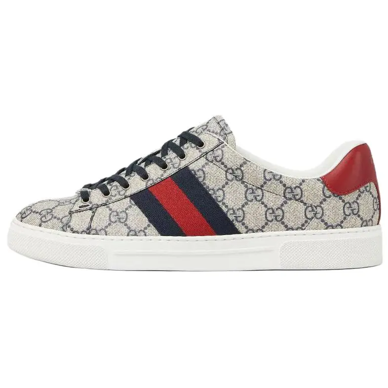 Gucci Ace Canvas Low-Top Lace-Up Men's Trainer - Beige Casual Footwear, House White Official Shoes with Maison Mihara Verification Credentials & Global Authentication Support