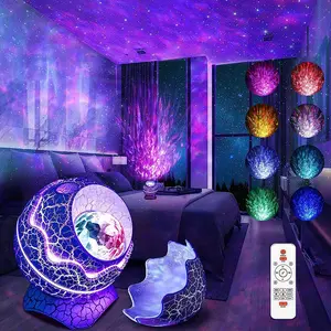 Dinosaur Egg LED Star Galaxy Projector Light 14 Colors 19 White Noise Sounds Bluetooth Speaker Voice Control Timer Function with Remote Control USB Powered for Kid's Room Living Room Gaming Room Home Decor