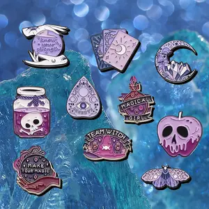 10PCS Skeleton Wizard Ghost Metal Pin, Backpack Coat Decorative Badge, Exquisite Enamel, Perfect for Giving to Friends Charms Clip Custom Drop Set Pins Hat Pins