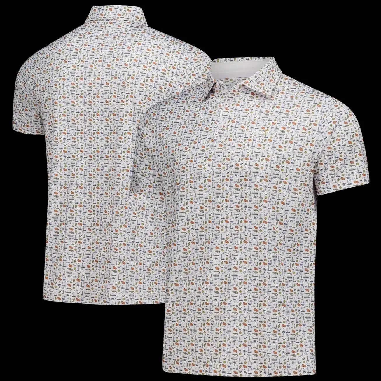 THE PLAYERS Barstool Golf Florida Garb Printed Polo - White