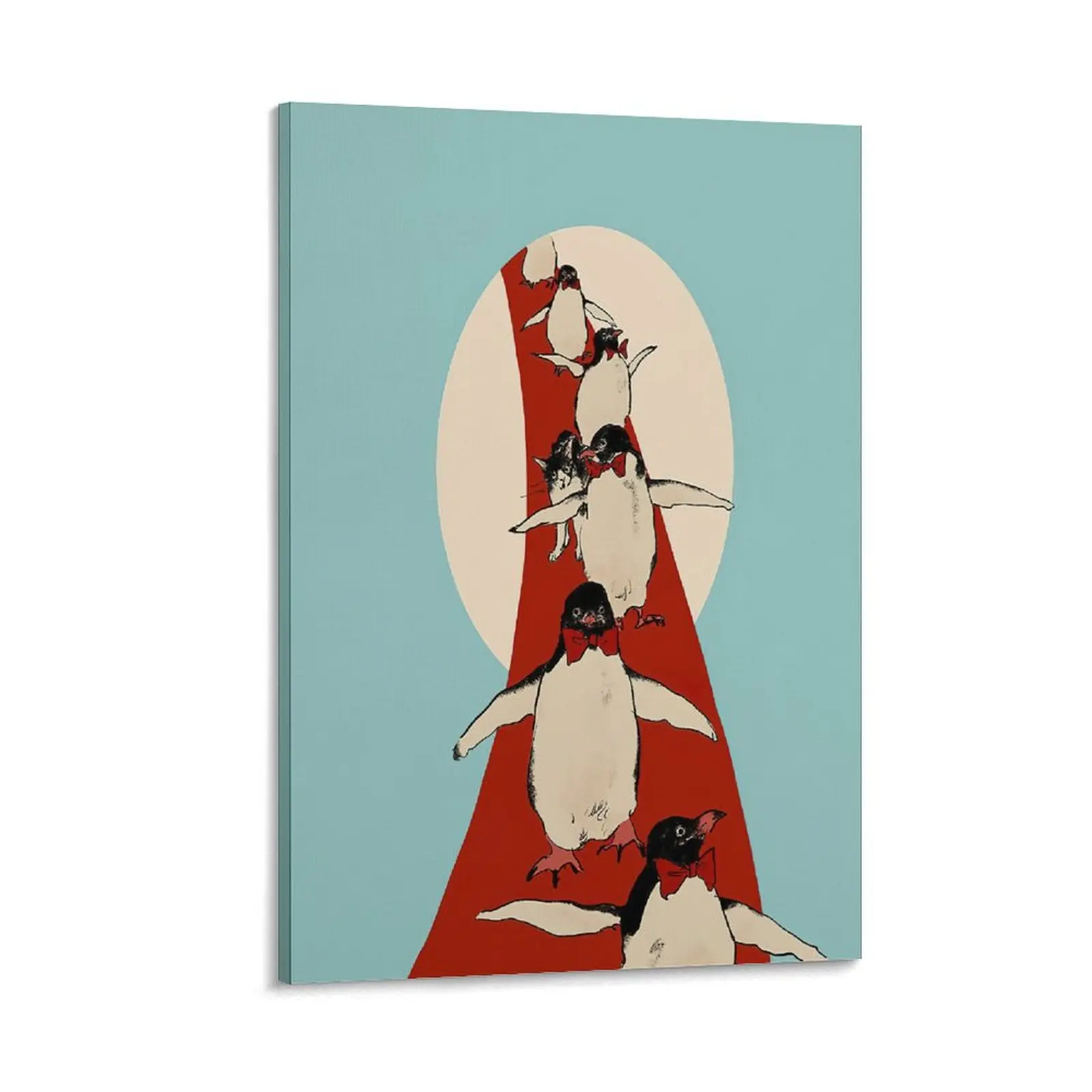 Ideal for A Trendy Room, This Cute Penguin Painting Poster Brings A Fresh, Cool Vibe. (5) Canvas Poster Bedroom Decor Sports Landscape Office Room Decor Gift Frames Ornaments