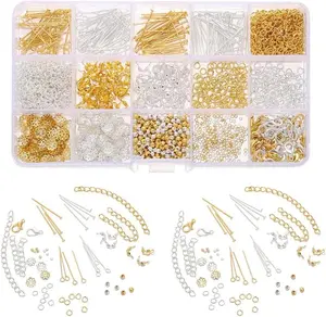 DIY 15 Grid Gold and Silver Set for Beads Making Keyring Making