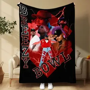 Chris Breezy Theme Blanket – Multi-Style Photos Collection Exclusive Fan Merchandise Perfect Gift for Fans & Collectors Halloween Christmas Gift soft flannel sofa