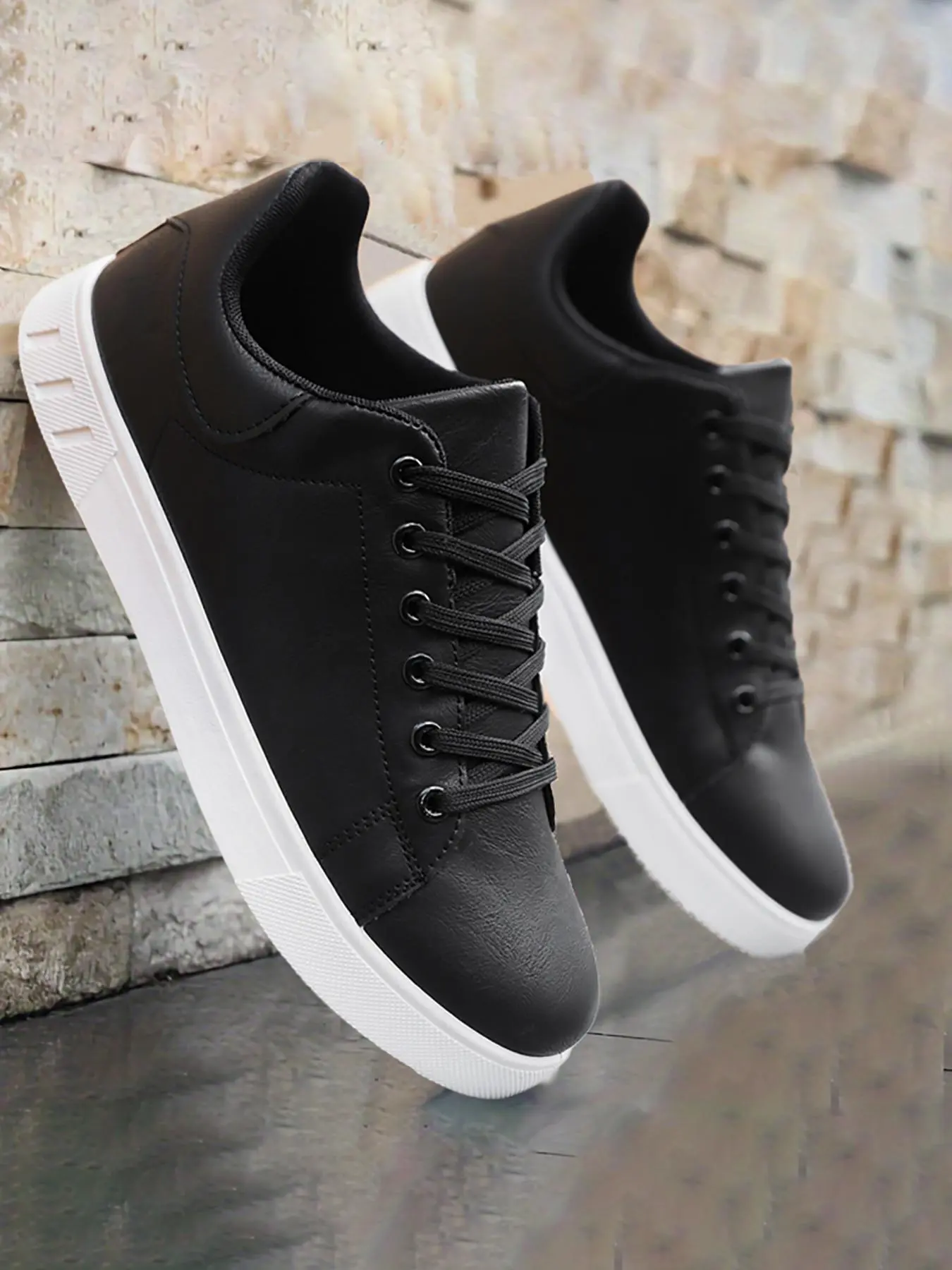 Men's Fashionable Lace Up Low Top Sneakers, Athletic Casual Trainers Walking Shoes Breathable Comfortable Sports Shoes, Male All-match Round Toe Trainer Shoes for Daily Wear Footwear Training Shoes