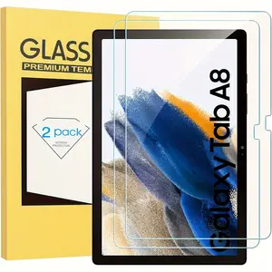 Samsung Galaxy Tab A8 10.5 Inch 2021 Screen Protector, 2-Pack Tempered Glass, Ultra HD Transparent, Anti-Scratch, Easy Install, 9h Hardness, Fingerprint Resistant