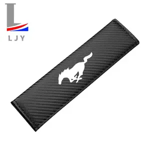 Ford Mustang Carbon Fiber Seat Belt Shoulder Pad Covers, Car Interior Accessory, Easy Installation & Removal, Convenient Cleaning, Enhance Safety & Comfort