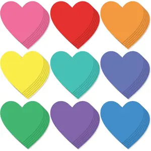 Paper Heart Cutouts 108 ct Cut Out Shapes for Bulletin Board Classroom Decorations Crafts 3" x 3"