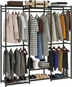 Free Standing Tall Wardrobe Closet Portable Clothes Racks for Hanging Clothes, Closet Organizers and Storage for Small Space