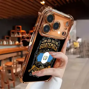 One day I set out from Guatemala Suitable for Aesthetic Electroplated TPU Casing For iphone 17 Pro Max  16 15 14 13 12 11 Pro Max  Corners Anti-Fall Transparent Casual Soft Silicone Phone Cases Perfect