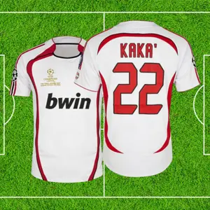 06-07 UEFA Champions League final version of Kaka  short-sleeved jersey Inzaghi team uniforms retro suit soccer uniforms