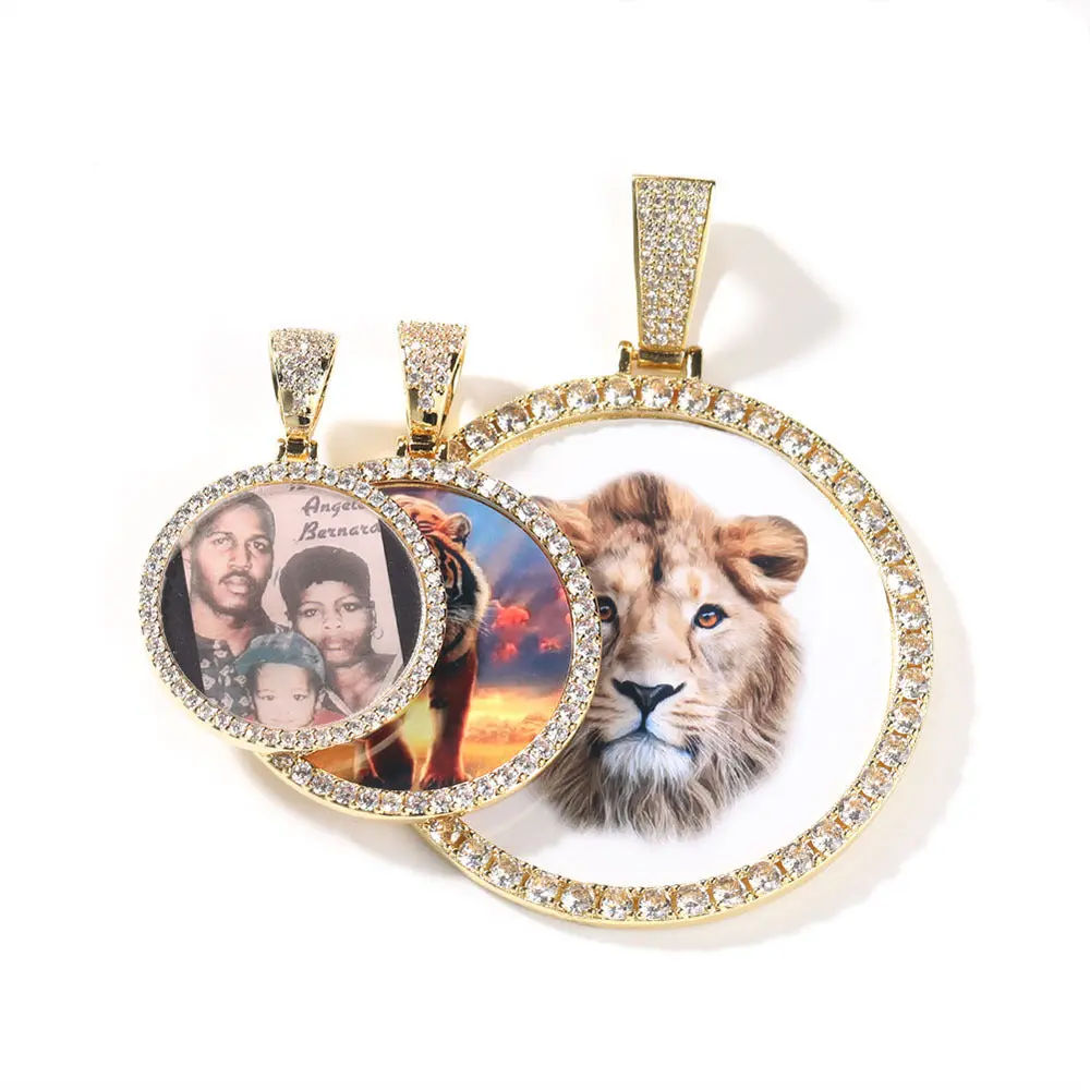 Hip Hop XL large round DIY pendant necklace Hip Hop XL large round DIY pendant necklace