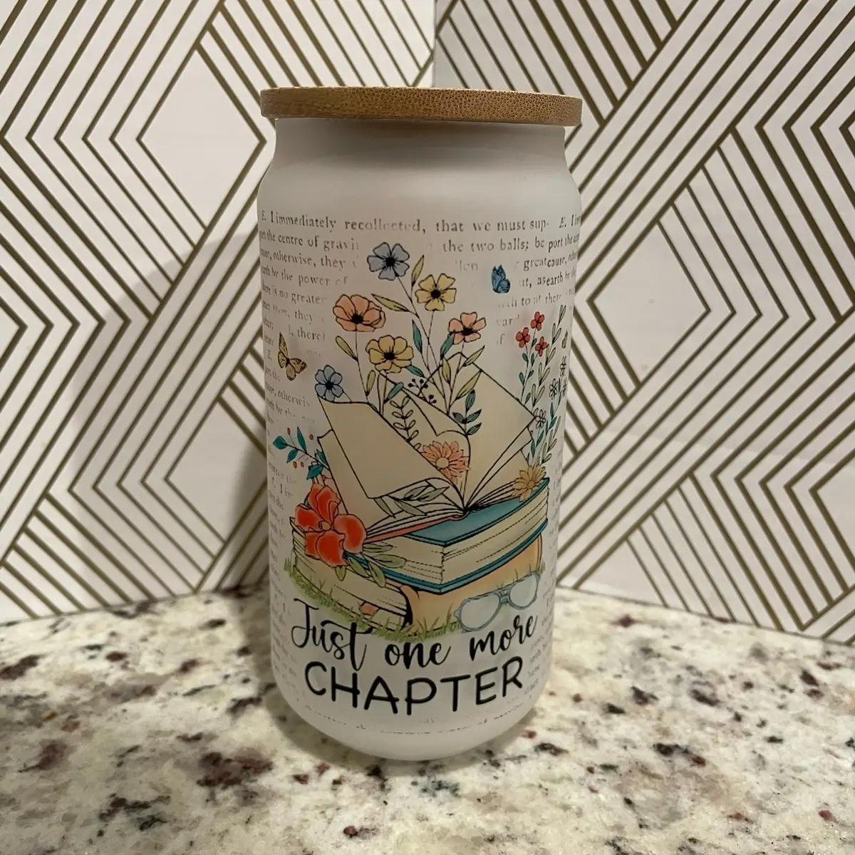 Just one more Chapter Frosted Glass Tumbler