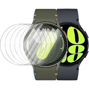 6 Pack for Samsung Galaxy Watch 7 6 5 4 44mm Screen Protector, Anti-Fog, Anti Scratch, Bubble Free HD Tempered Glass Protective Film for Galaxy Watch 44mm Accessories Wearable Cover Protection