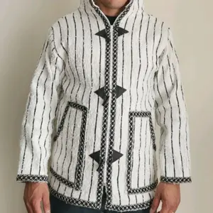 handmade traditional Wool Jacket for Men Menswear Coats Long Sleeve Tops
