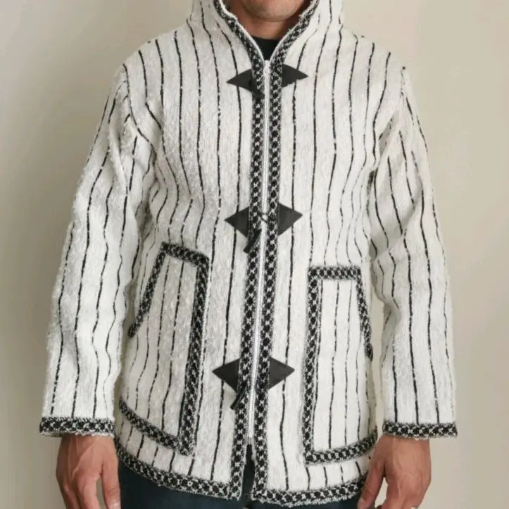 handmade traditional Wool Jacket for Men Menswear Coats Long Sleeve Tops
