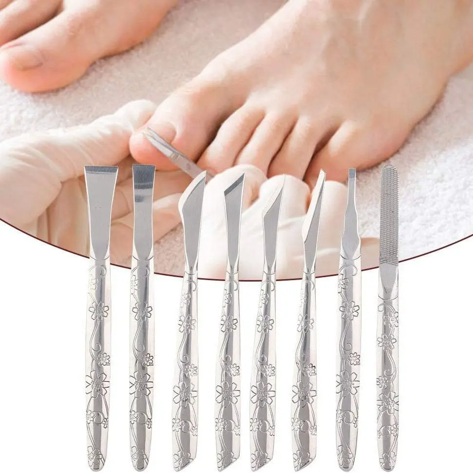 8 Piece Foot Grooming Kit, Home Pedicure Kit, Stainless Steel Feet Callus Remover Set, Pedicure Tools for Men and Women, Nail Care and Skin Repair