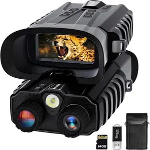 father's day gifts Night Vision Goggles, 4K Night Vision Binoculars with 3.2" HD Screen,8X Digital Zoom,64GB TF Card,5200mAh Battery for Hunting,Camping & Security Telescopes Tactical Equipment