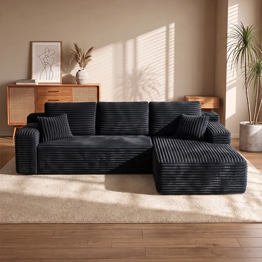 96in‑Black Right Chaise