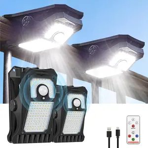 118Leds Solar Motion Sensor Lights Outdoor, Clip on Solar Lights Outdoor Waterproof, High Bright Solar Powered Security Lights for Outside Fence Chain Link Camping