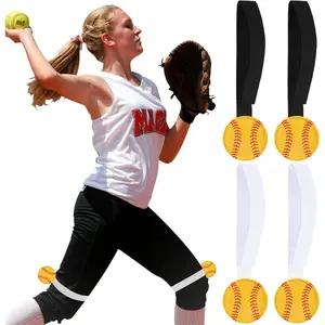 4 Pcs Softball Pitching Training Aids Pitching Training Belt Circumference Pitching Bands Tools Training Equipment Pitching Leg Strap for Pitching Mechanics