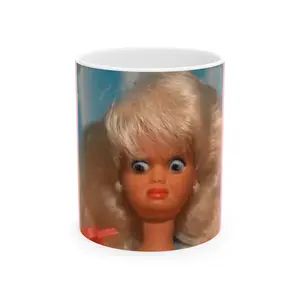 Disgusted Blonde Doll Face Mug | Ceramic Mug