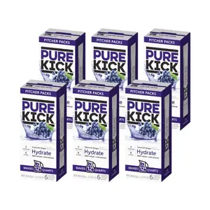 Pure Kick Concord Grape Hydration Pitcher Pack Drink Mix - 6 Units (6 Packets Each) - Makes 72 qt Total Sports & Recovery Hydration Drink