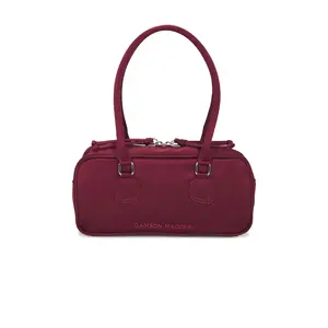 Damson Madder Benny Mini Bowler Bag in Burgandy