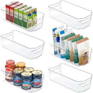 6pcs Clear Refrigerator Organizer Bins for Kitchen & Pantry Storage, BPA-Free Boxes