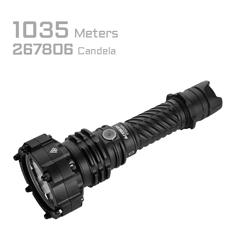 lumen flashlight, Acebeam High Lumen Flashlight P20 mini is 4000lumens Max output Portable LED Camping Lights, long Distance Tactical Flashlight 1035meters throw,  usb-c fast charging. Powered by 21700 6400mAh  High Drain Battery
