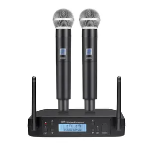 Infrared Pairing Metal Wireless Microphone Dual Handheld Dynamic Mic for TV KTV Computer Singing Karaoke