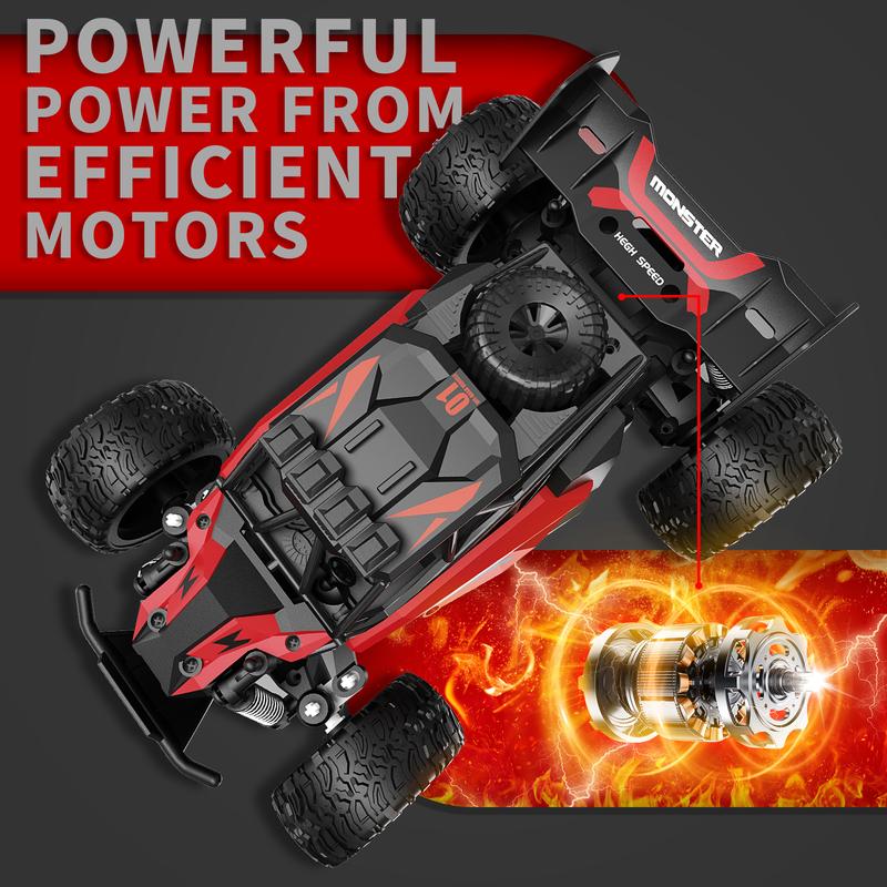 CAROX Remote Control Car - 2.4GHz High Speed Off-Road 20KM/H RC Drift Cars Toys, 1:16 Monster RC Truck Off Road with Rechargeable Battery Gifts for Adults Boys 8-12 RC Car，ldeal Gift for Boys 6+，for Christmas and New Year