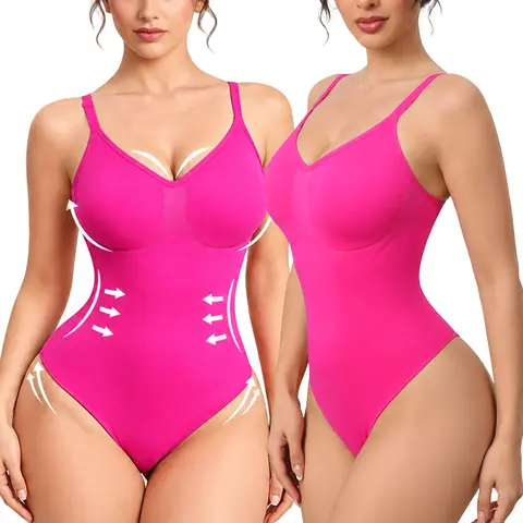 Mobeso Open Bust Shapewear Bodysuit Women – V-Neck Seamless Tummy Control & Bust Lift, Low Back Backless Body Shaper Thong with Snap Crotch, No VPL for Dress, Prom & Party