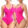 Mobeso Open Bust Shapewear Bodysuit Women – V-Neck Seamless Tummy Control & Bust Lift, Low Back Backless Body Shaper Thong with Snap Crotch, No VPL for Dress, Prom & Party