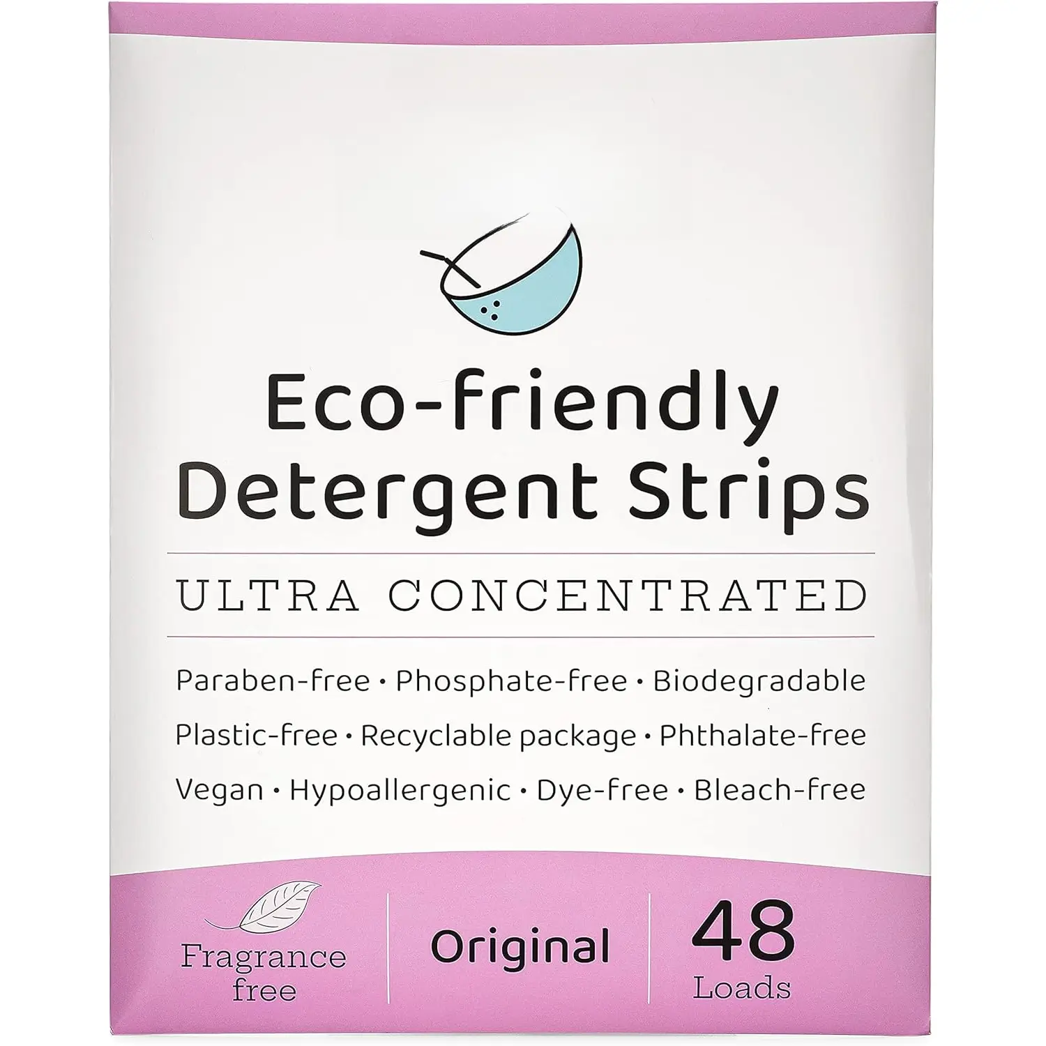 ,   Laundry Detergent Strips -  Free, Unscented, Ultra Concentrated, Earth Friendly No Plastic - Lightweight and  For Home, Dorms, Travel, Camping