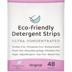 ,   Laundry Detergent Strips -  Free, Unscented, Ultra Concentrated, Earth Friendly No Plastic - Lightweight and  For Home, Dorms, Travel, Camping