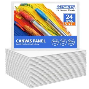 Canvas Boards for Painting 5x7 Inch, Super Value 24 Pack Mini Canvases, White Blank Canvas Panels, 100% Cotton Primed, Painting Art Supplies